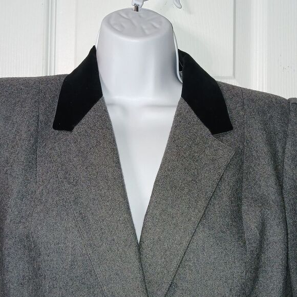 Sasson vintage double breasted gray wool blend cropped blazer   Sz 12   NWOT - Picture 4 of 8